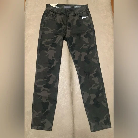 DL1961 Women Green Camo Florence Skinny Mid Rise Instascupt Crop Jeans NEW Sz 24 - Picture 2 of 9